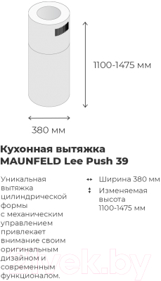 Вытяжка коробчатая Maunfeld Lee Push 39