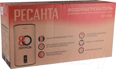 Накопительный водонагреватель Ресанта ВН-80В (74/5/3)