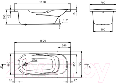 Ванна акриловая Santek Касабланка 150x70 M