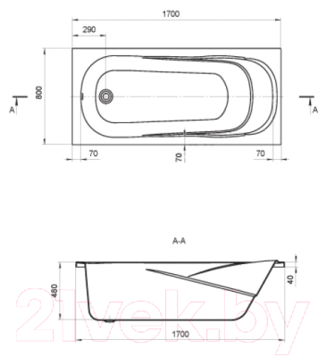 Ванна акриловая Santek Касабланка XL 170x80 (с каркасом и экраном)