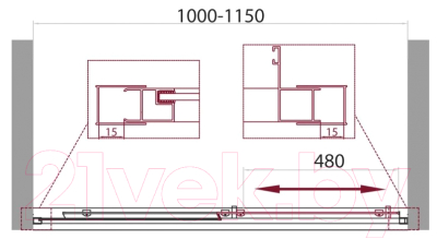 Душевая дверь BelBagno Unique-BF-1-100/115-C-Cr