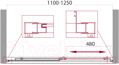 Душевая дверь BelBagno UNIQUE-BF-1-110/125-C-Cr