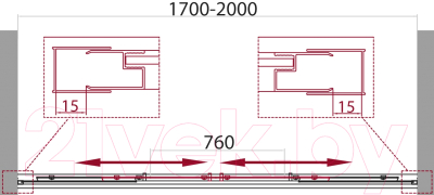 Душевая дверь BelBagno Unique-BF-2-170/200-C-Cr