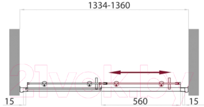 Душевая дверь BelBagno UNO-BF-1-135-C-Cr