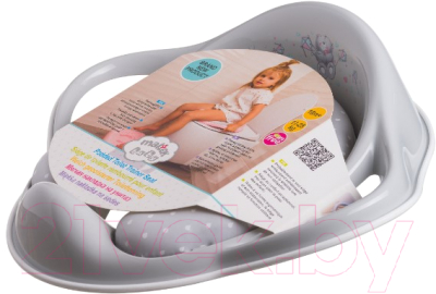 Детская накладка на унитаз Maltex Мишка / 6167 (серый/белый)