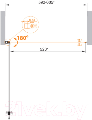 Душевая дверь Cezares ECO-O-B-1-60-C-Cr