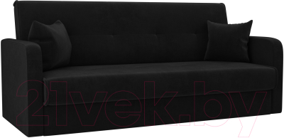 Диван Лига Диванов Надежда 72 / 103077 (велюр, черный) - фото