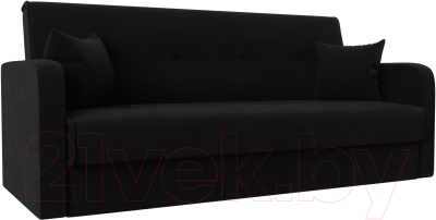 Диван Лига Диванов Надежда 72 / 103082 (микровельвет, черный) - фото