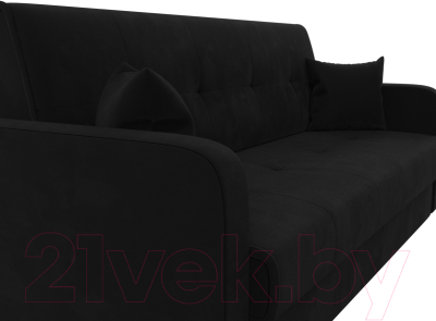 Диван Лига Диванов Надежда 72 / 103082 (микровельвет, черный)
