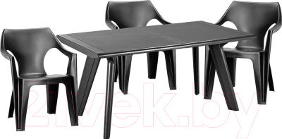 Стул пластиковый Keter Dante Lowback / 207063 (графит)