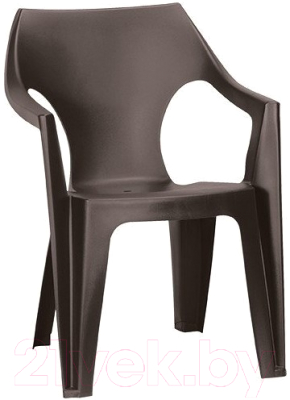 Стул пластиковый Keter Dante Lowback / 236021 (коричневый) - фото