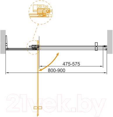 Душевая дверь Cezares SLIDER-B-1-80/90-C-Cr