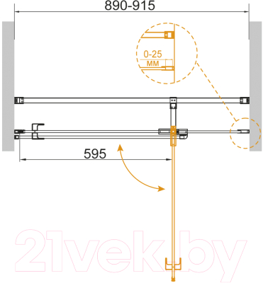 Душевая дверь Cezares VALVOLA-B-1-90-C-Cr