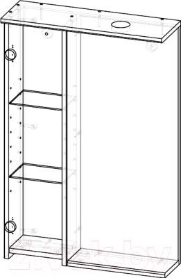 Шкаф с зеркалом для ванной Garda Marko-3/L (65)