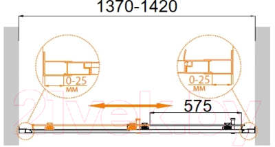 Душевая дверь Cezares MOLVENO-BF-1-140-C-Cr-IV