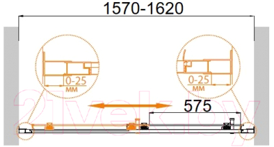 Душевая дверь Cezares MOLVENO-BF-1-160-C-Cr-IV