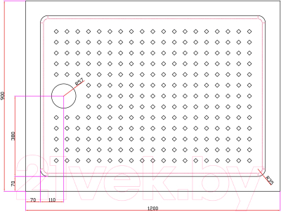 Душевой поддон Cezares Tray-A-AH-120/90-15-W0