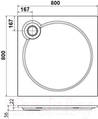 Душевой поддон Cezares TRAY-S-A-80-56-W