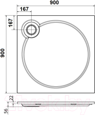 Душевой поддон Cezares Tray-S-A-90-56-W