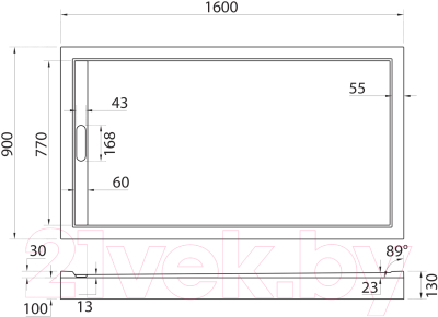 Душевой поддон Cezares TRAY-AS-AH-160/90-30-W