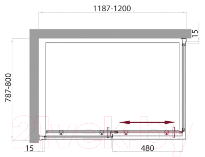 Душевой уголок BelBagno UNO-AH-1-120/80-P-Cr