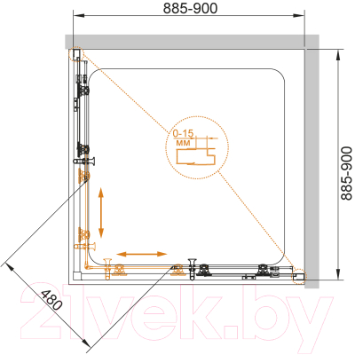 Душевой уголок Cezares ECO-O-A-2-90-P-Cr