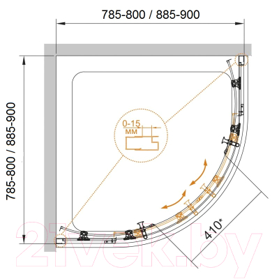 Душевой уголок Cezares ECO-O-R-2-90-P-Cr