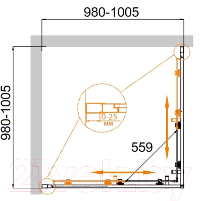 Душевой уголок Cezares MOLVENO-A-2-100-C-Cr-IV