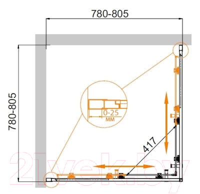 Душевой уголок Cezares MOLVENO-A-2-80-C-Cr-IV