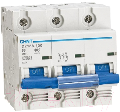Выключатель автоматический Chint DZ158-125H 3P 125A 10kA (8-12In) / 158109 - фото