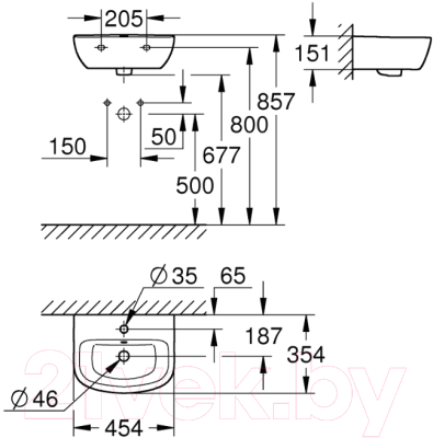 Умывальник GROHE Bau Ceramic 45 39424000