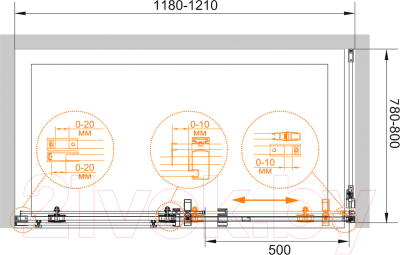 Душевая стенка Cezares STYLUS-O-M-80-FIX-C-Cr (боковая)