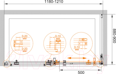 Душевая стенка Cezares STYLUS-O-M-90-FIX-C-Cr (боковая)