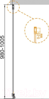 Душевая стенка Cezares STYLUS-SOFT-100-FIX-C-Cr (боковая)