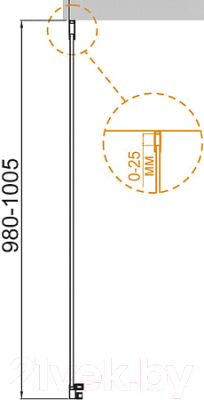 Душевая стенка Cezares VALVOLA-100-FIX-C-Cr (боковая)