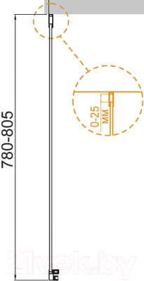 Душевая стенка Cezares VALVOLA-80-FIX-C-Cr (боковая)