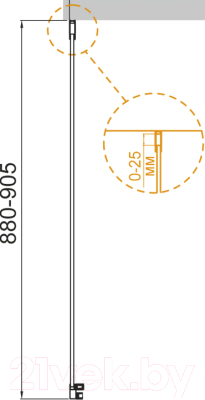 Душевая стенка Cezares VALVOLA-90-FIX-C-Cr (боковая)