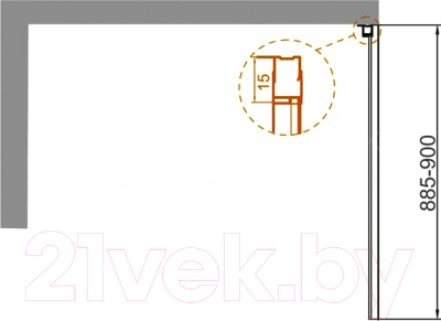 Душевая стенка Cezares VARIANTE-90-FIX-C-Cr (боковая)