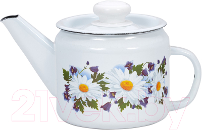 Чайник Лысьвенские эмали Ромашковое поле С-2707 П2/4Рч - фото