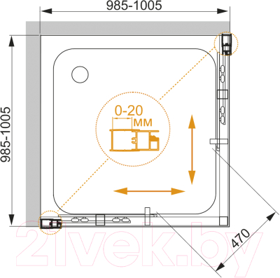 Душевой уголок Cezares Momento-A-2-100-C-Cr