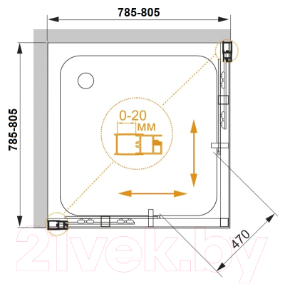 Душевой уголок Cezares MOMENTO-A-2-80-C-Cr