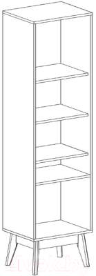 Шкаф-пенал с витриной Мебельград Калгари (айс 06/дуб натуральный светлый)
