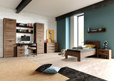 Письменный стол Мебельград Соренто (дуб стирлинг/кофе структурный матовый)