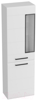 Шкаф с витриной Мебельград Кельн 1960 (белый аляска/белый глянец) - фото