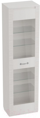 Шкаф-пенал с витриной Мебельград Элана (бодега белая) - фото