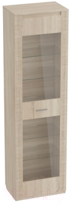 Шкаф-пенал с витриной Мебельград Элана (дуб сонома) - фото