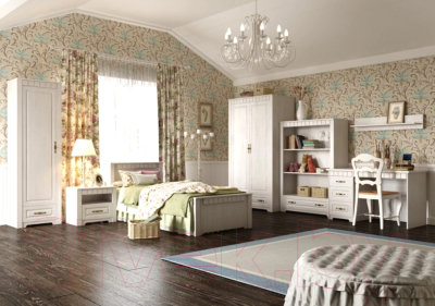 Письменный стол Мебельград Прованс (бодега белая/патина премиум)