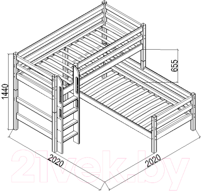 Двухъярусная кровать детская Мебельград Соня вариант 7