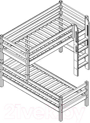 Двухъярусная кровать детская Мебельград Соня вариант 7