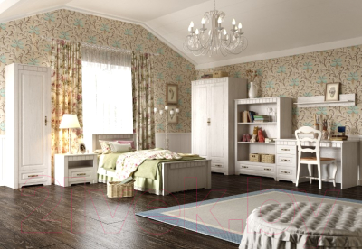 Шкаф Мебельград Прованс 60.5x41x197 (бодега белая/патина премиум)